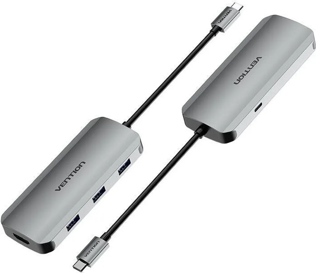 Station d'accueil 5-en-1 Aluminium Gris avec 3 ports USB 3.0 haute vitesse