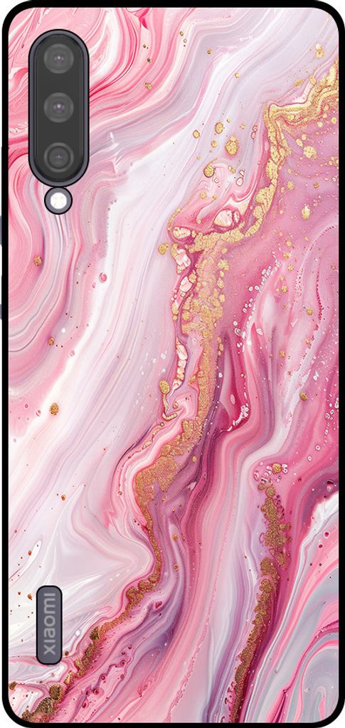 Smartphonica Telefon Fall geeignet für Xiaomi Mi A3 mit Marmor-Druck - TPU zurück Abdeckung Fall Marmor-Design - Pink