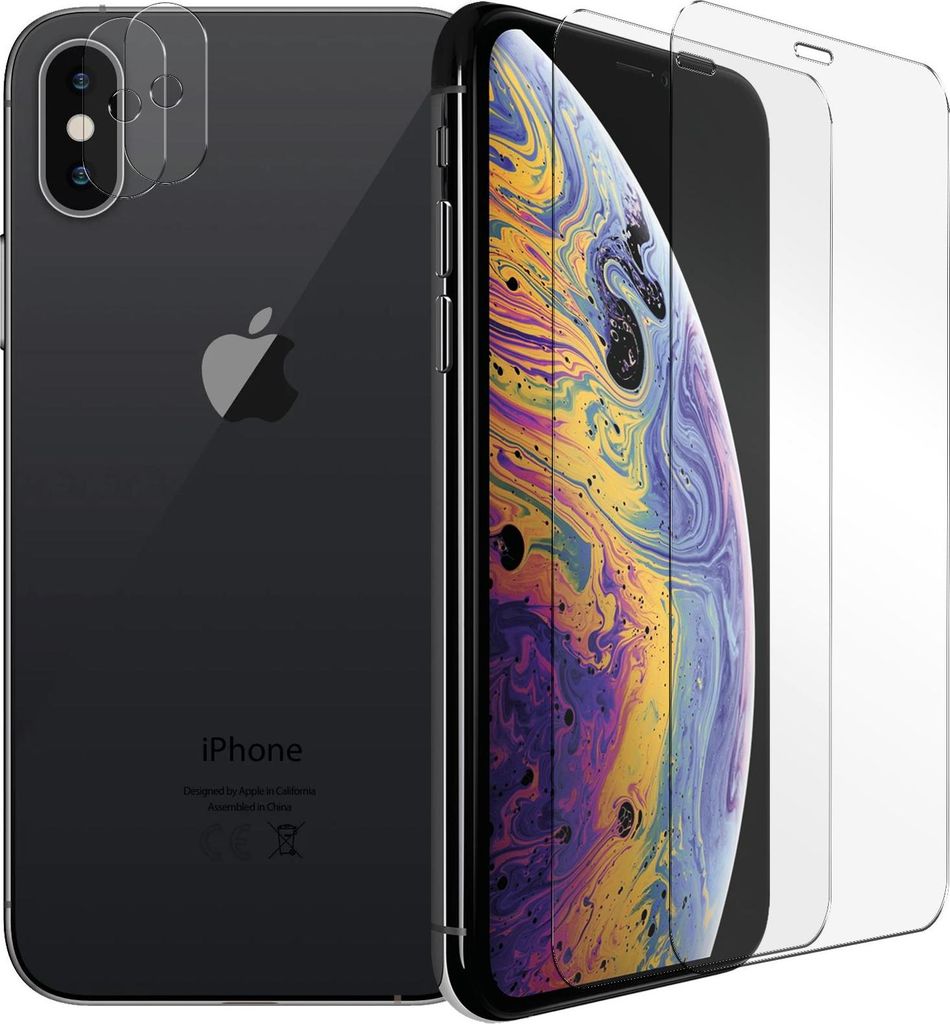 Panzerglas für Apple iPhone XS Max Schutzfolie 2x Kamera Schutzglas Folie 2x Panzerfolie