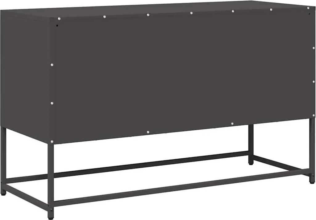 Porta TV SYFAX Design Acciaio Nero 100x39x60 cm | Stile Contemporaneo
