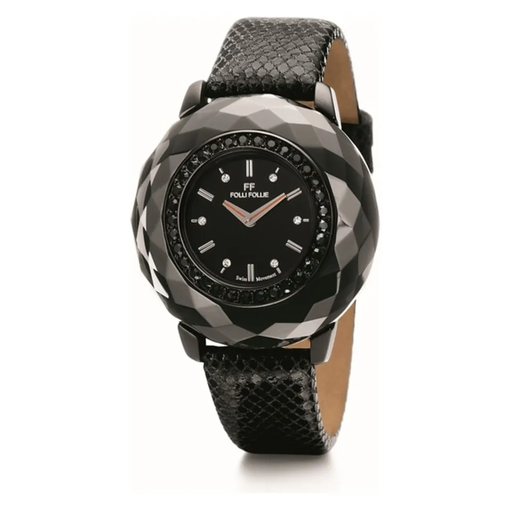 Elevate Your Look: Folli Follie WF0E046SSK Orologio Nero da Donna
