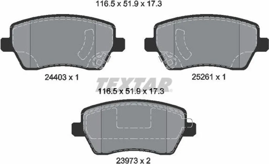 Plaquettes de frein TEXTAR 2440301 pour Note et Micra - OE D10601HA1A