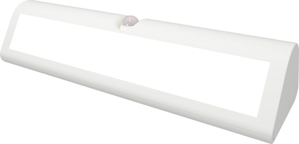 LED Batterie Wandleuchte indirekte Beleuchtung batteriebetrieben mit Bewegungsmelder weiß Dreieck