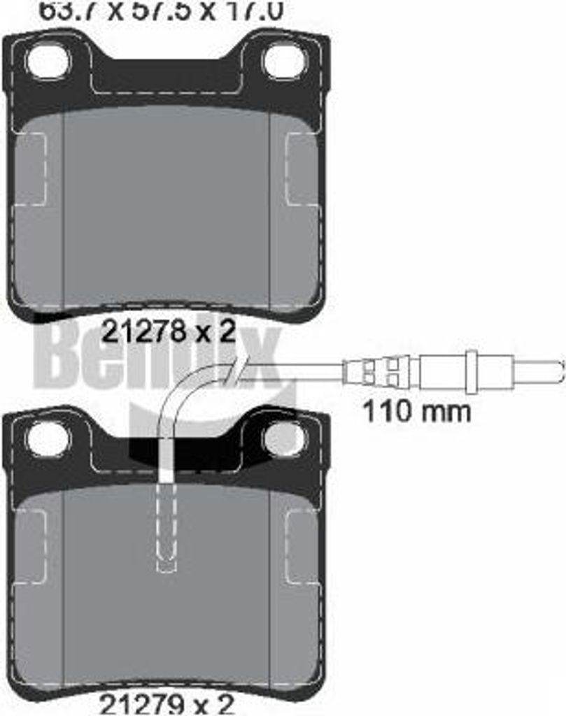 BENDIX Braking BPD1414 Bremsbelagsatz, Scheibenbremse OE 1611456880 kompatibel mit 406, 607