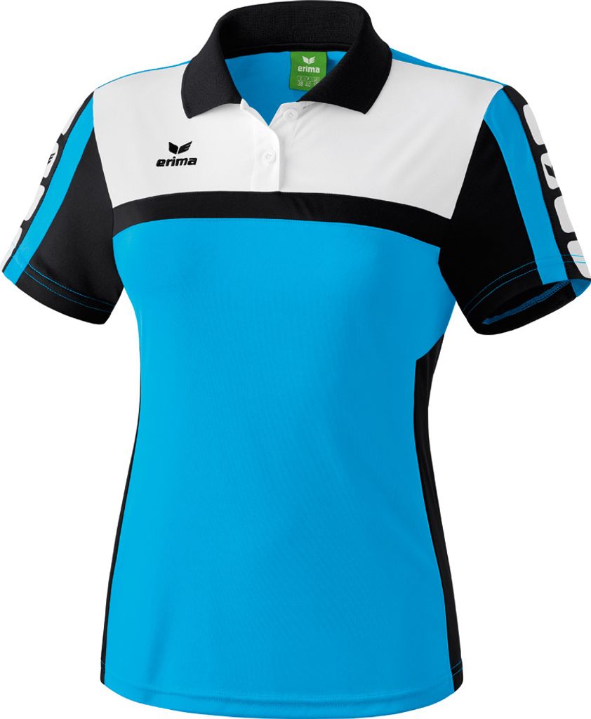 Erima CLASSIC 5-CUBES Poloshirt Damen curacao/schwarz/weiß 44