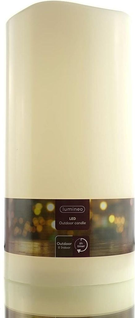 Lumineo Riesen LED-Kerze Cremeweiß Ø 12,5 cm 25 cm - Produktbild 