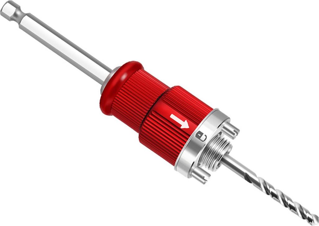 Lochsägenaufnahme 5/8 Zoll Gewinde 10 mm Sechskantschaft Selbstsichernder Lochöffner Schnellkupplungsstange für Bohrmaschinen