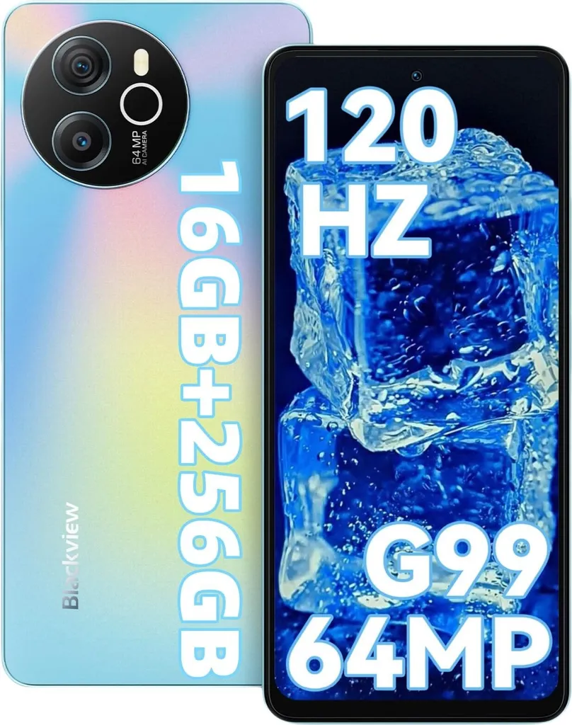 Blackview Shark 8 Smartphone Handy Ohne Vertrag 16GB+256GB 120Hz 2.4K 6.78" FHD+, Helio G99 Android 13 Handy Ohne Vertrag, 64MP+13MP Kamera, 5000mAh