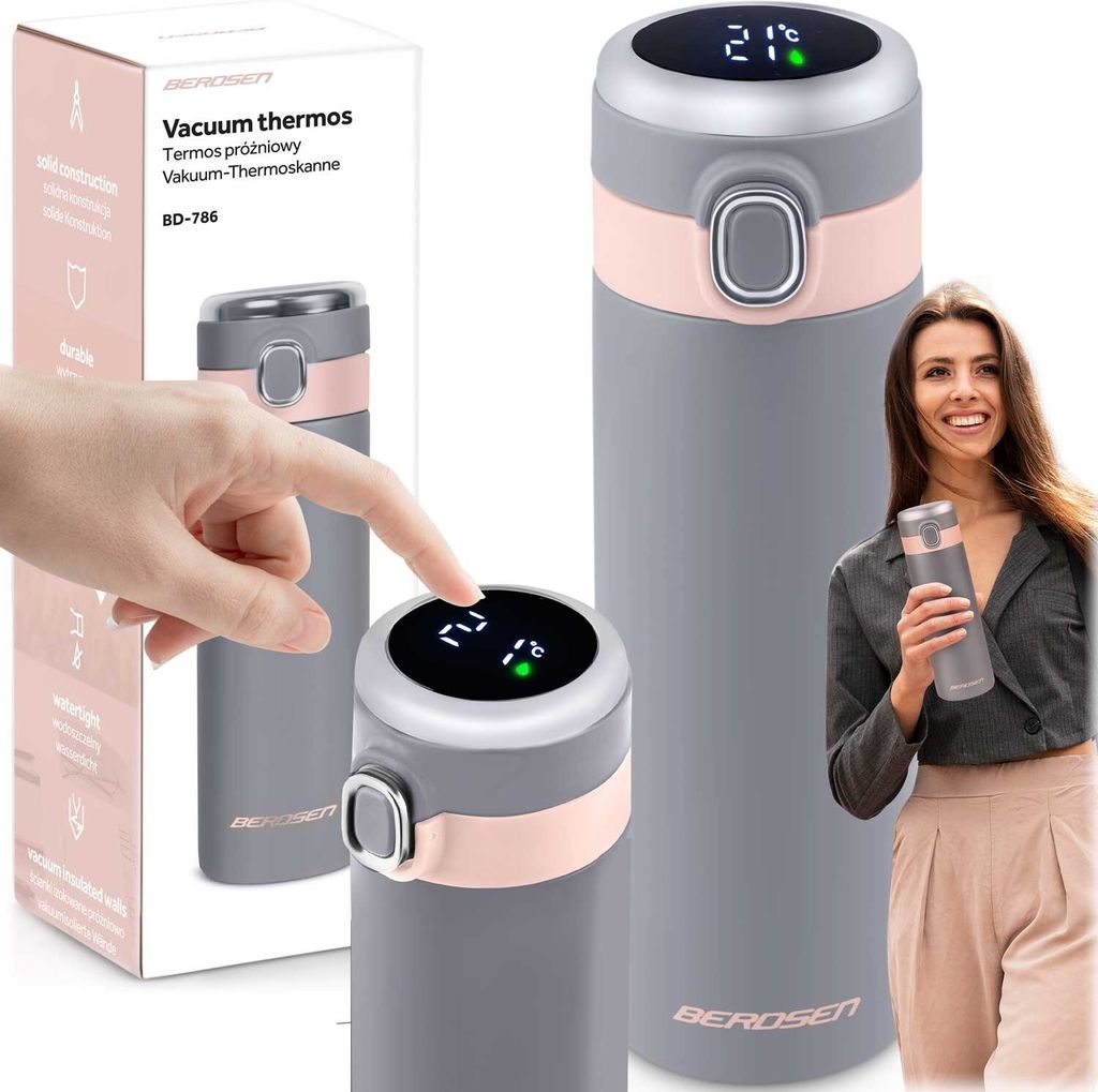 Berdsen Vakuumthermoskanne 450 ml BD-786 grau Produktbild 