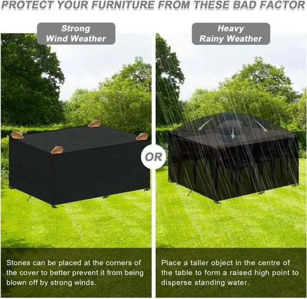 Bâche de protection pour salon de jardin imperméable et résistant