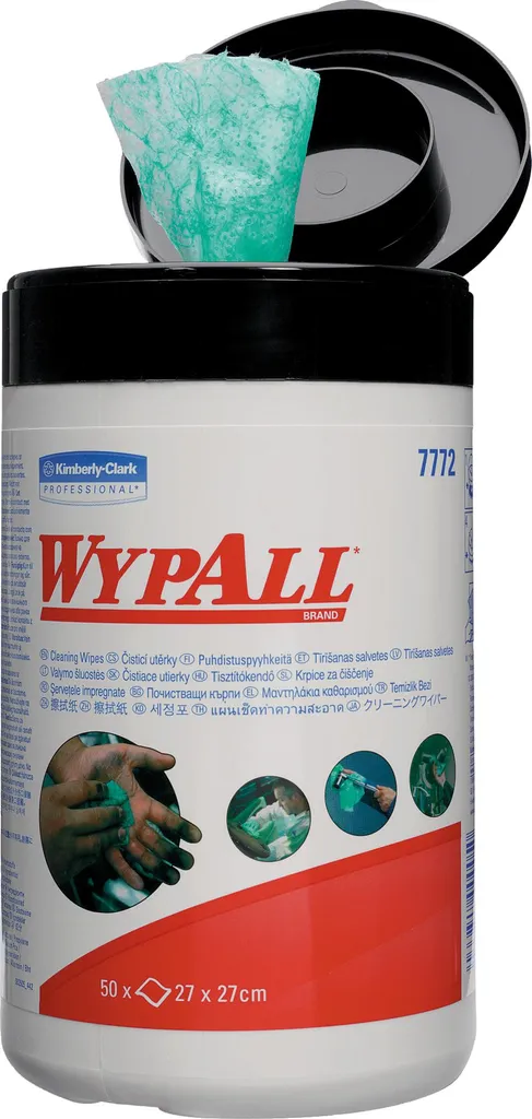 WYPALL Panno di pulizia 7772 Scatola a 1 velo 27x27cm verde 50 pezzi/confezione.