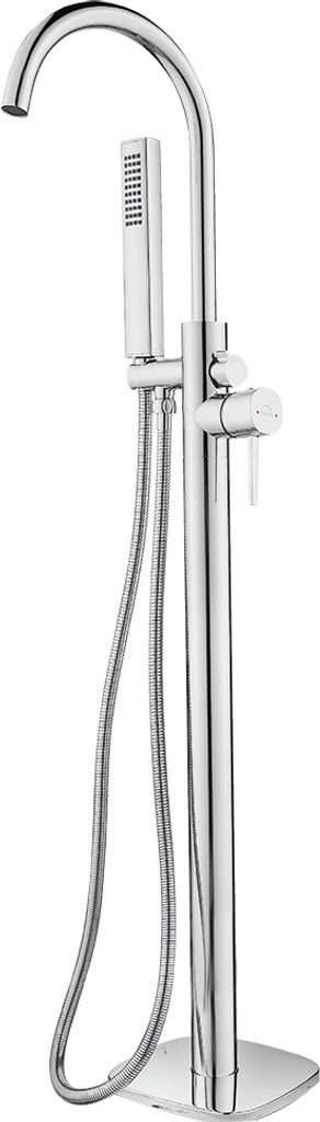 BADLAND Freistehende Badewannenarmatur POLA Wannenarmatur für Badezimmer in Silber