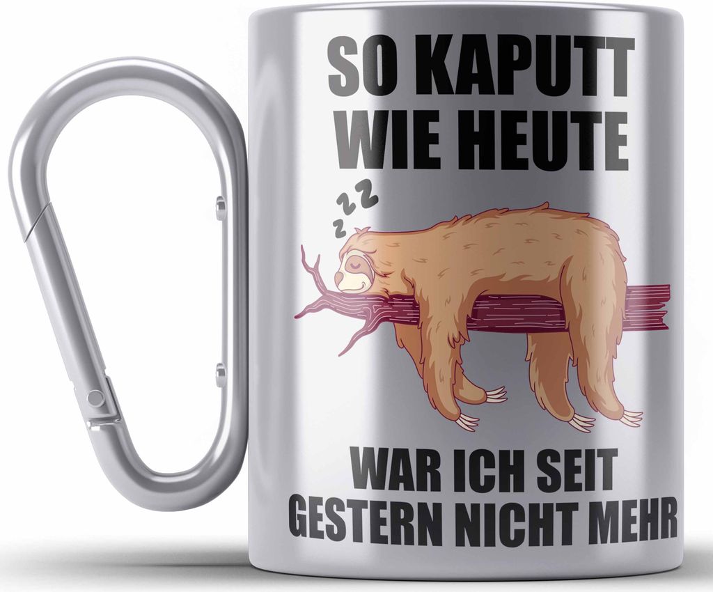 Trendation - Lustige Edelstahl Tasse Karabinern mit Produktbild 