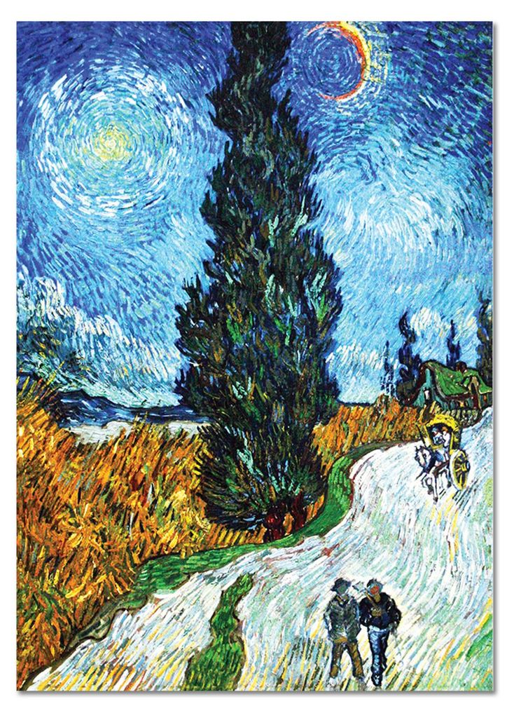 Giallobus - Landstraße in der Provence bei Nacht - Vincent Van Gogh - 70L x 100W cm - Bild - Acrylglas
