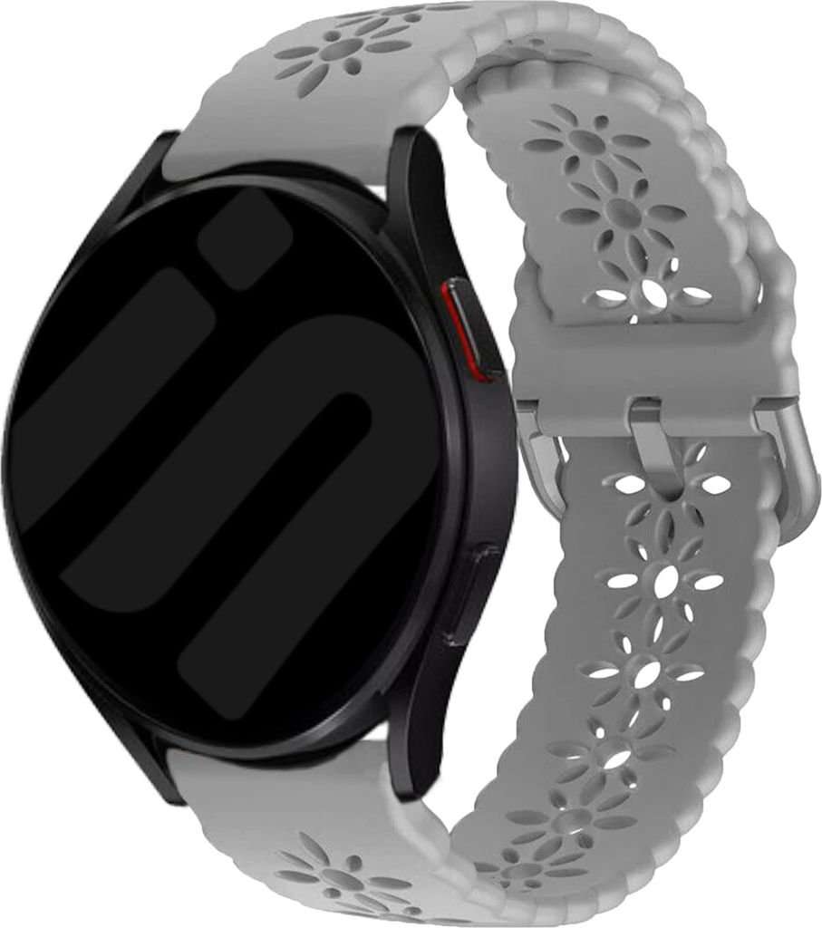 Strap-it Samsung Galaxy Watch 6 Classic 47mm Gemustertes Silikon Armband (Grau)