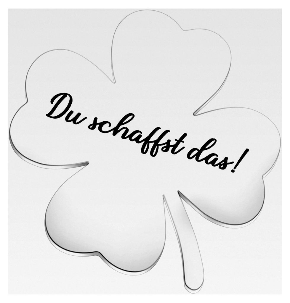 Glücksbringer Prüfung, Geschenk für Viel Glück, Vierblättriges Kleeblatt