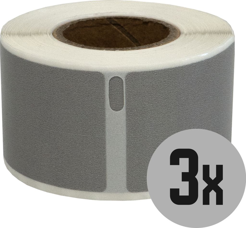 DULA Etiketten - Kompatibel mit Dymo 99010 / S0722370 Etiketten - Silber - Adressetiketten - 3 Rollen - 28 x 89 mm - 130 Etiketten pro Rolle