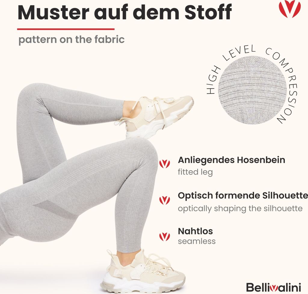 Bellivalini Dames 3/4 Bio-Katoen Leggings met Kant voor Tuniek BLV50-224 (Wit, S