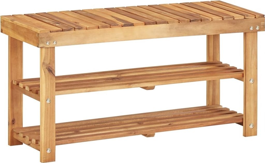 The Living Store Schuhregal 90 × 32 × 46 cm Massivholz Akazie