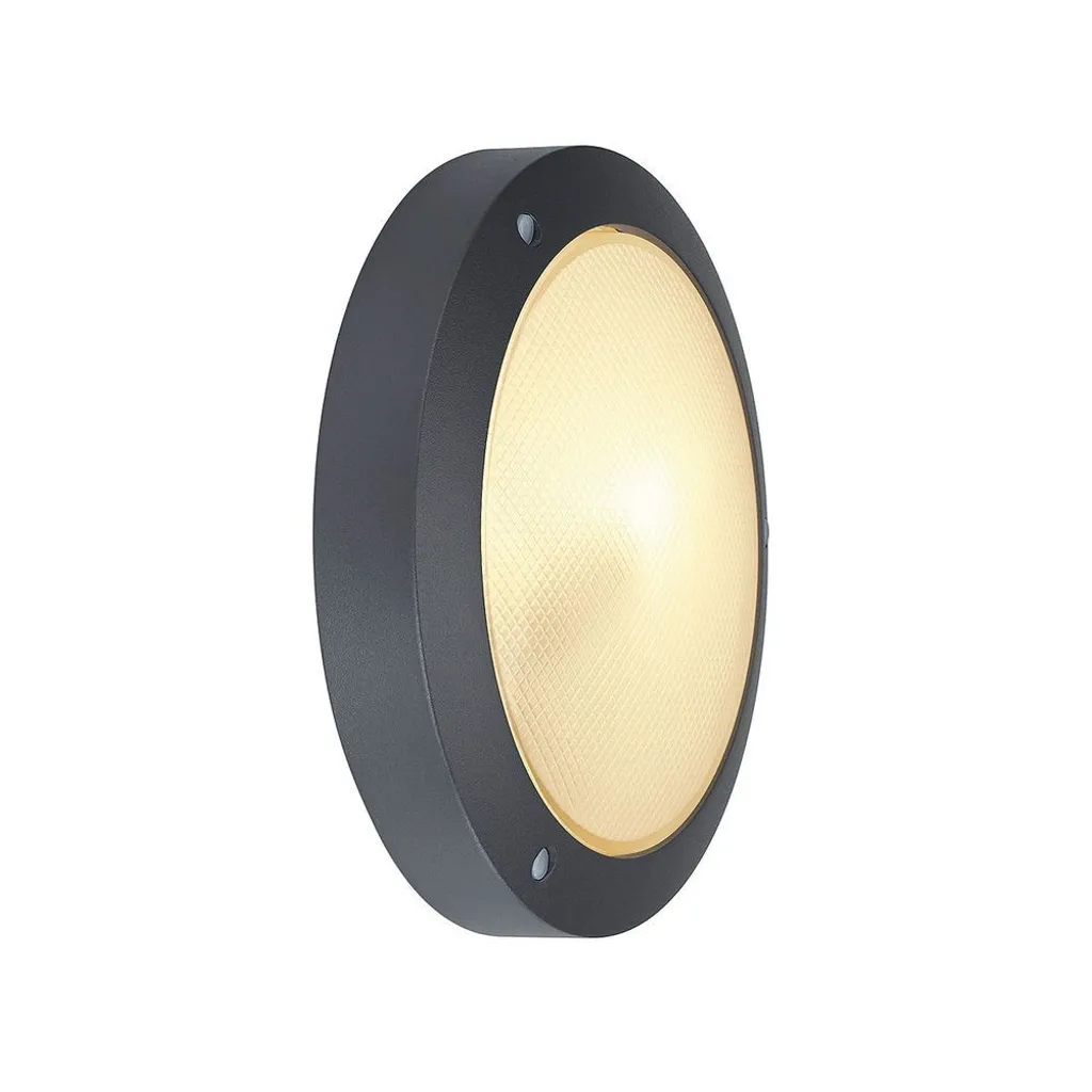 Plafonnier E14 Verre Satiné SLV BULAN Anthracite 60W Éclairage Tamisé PC