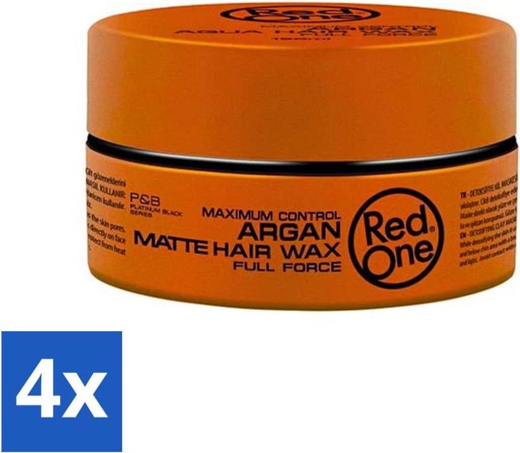 Red One - Haarwachs - Argan Matt - Pflegendes Styling - Für intensive Pflege & Matt-Look - 150 ml - Vorteilspack - 4 Stücke