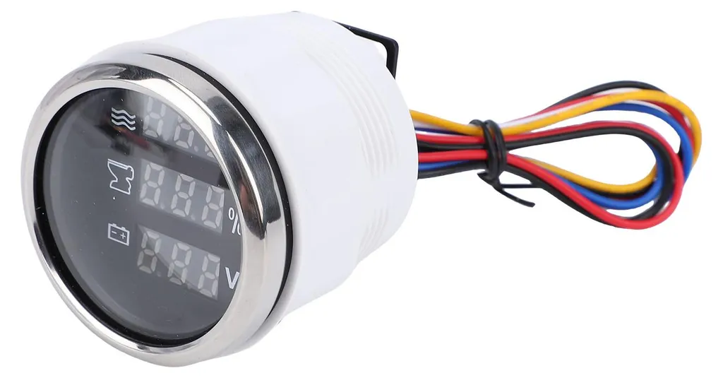 Indicateur Numérique Multifonction 52mm - Eau et Voltmètre Bateau, Camping-car