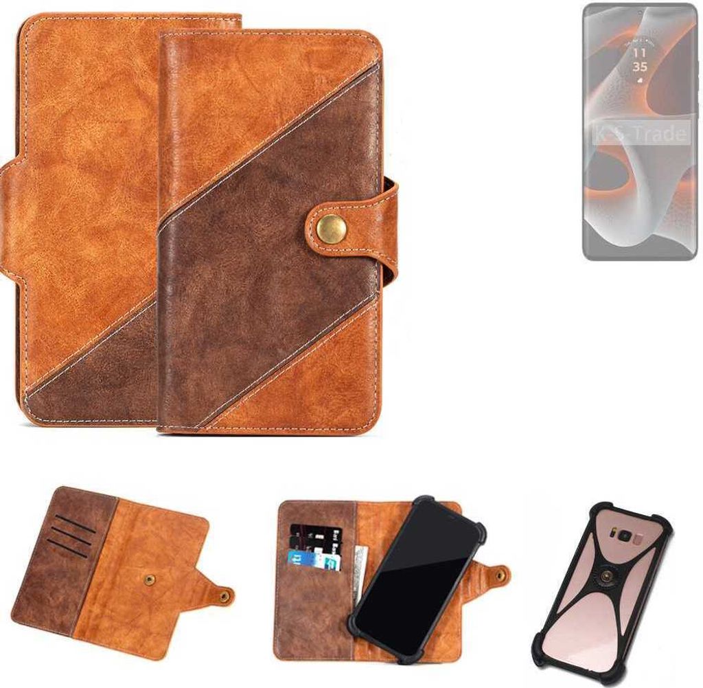 K-S-Trade Handyhülle Schutzhülle Bookstyle Case Wallet-Case kompatibel mit Motorola Edge 50 Pro Cover Klapphülle Kantenschutz Smartphone
