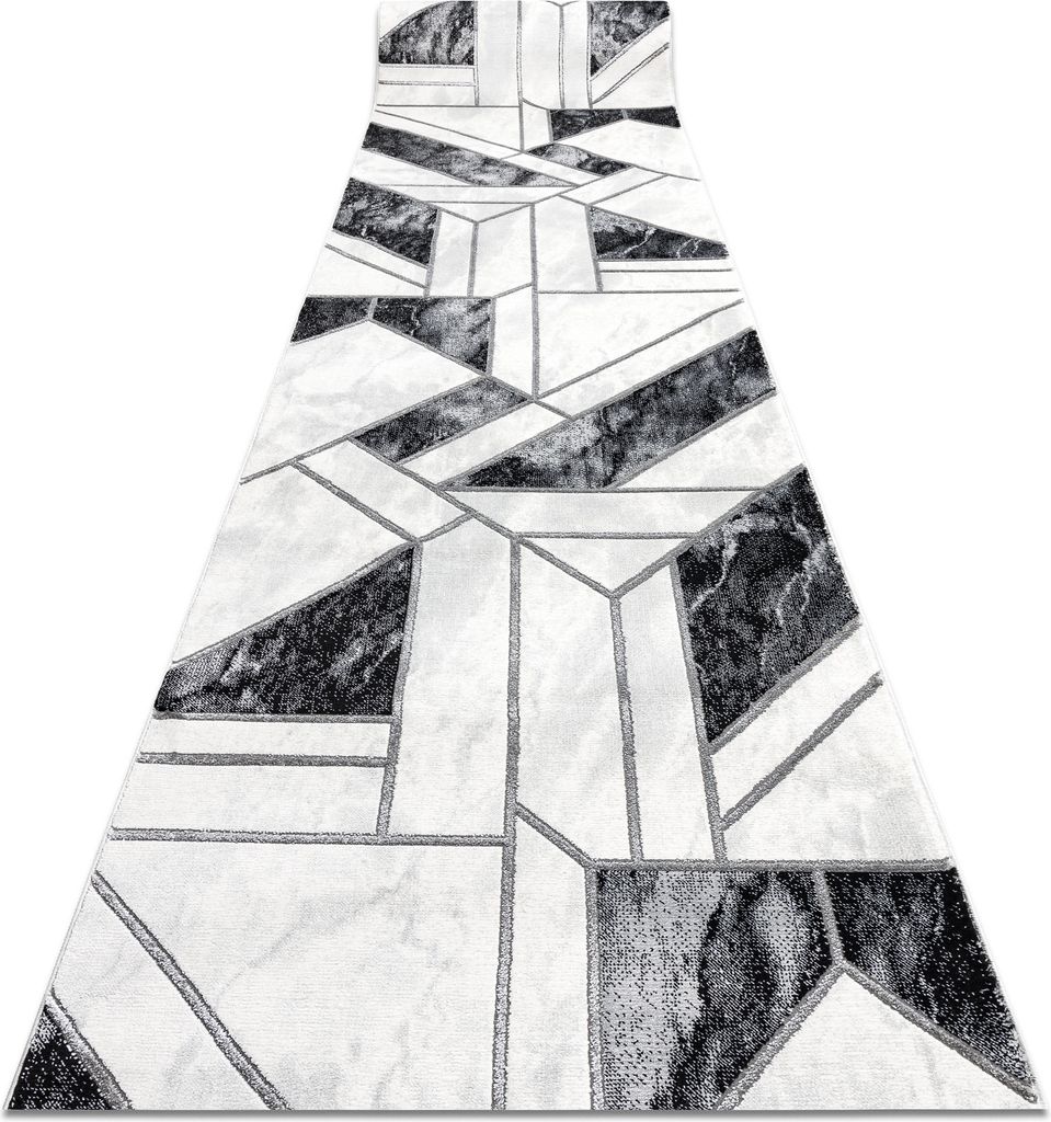 Exklusiv EMERALD Läufer 81953 glamour, stilvoll geometrisch schwarz / silber 80 cm Schwarz 80x410 cm