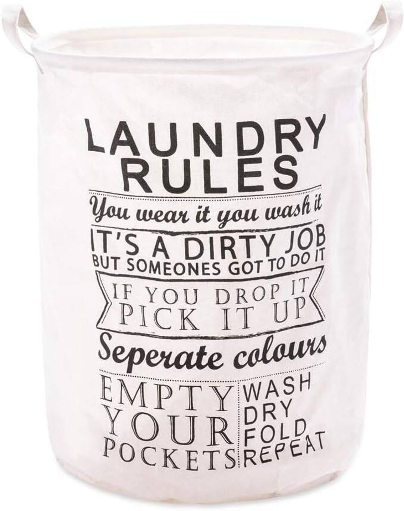 OKWISH Wäschekorb, Faltbarer Wäschesammler, Aufbewahrungskorb, Wäschesack 62L, 50 X 40 CM