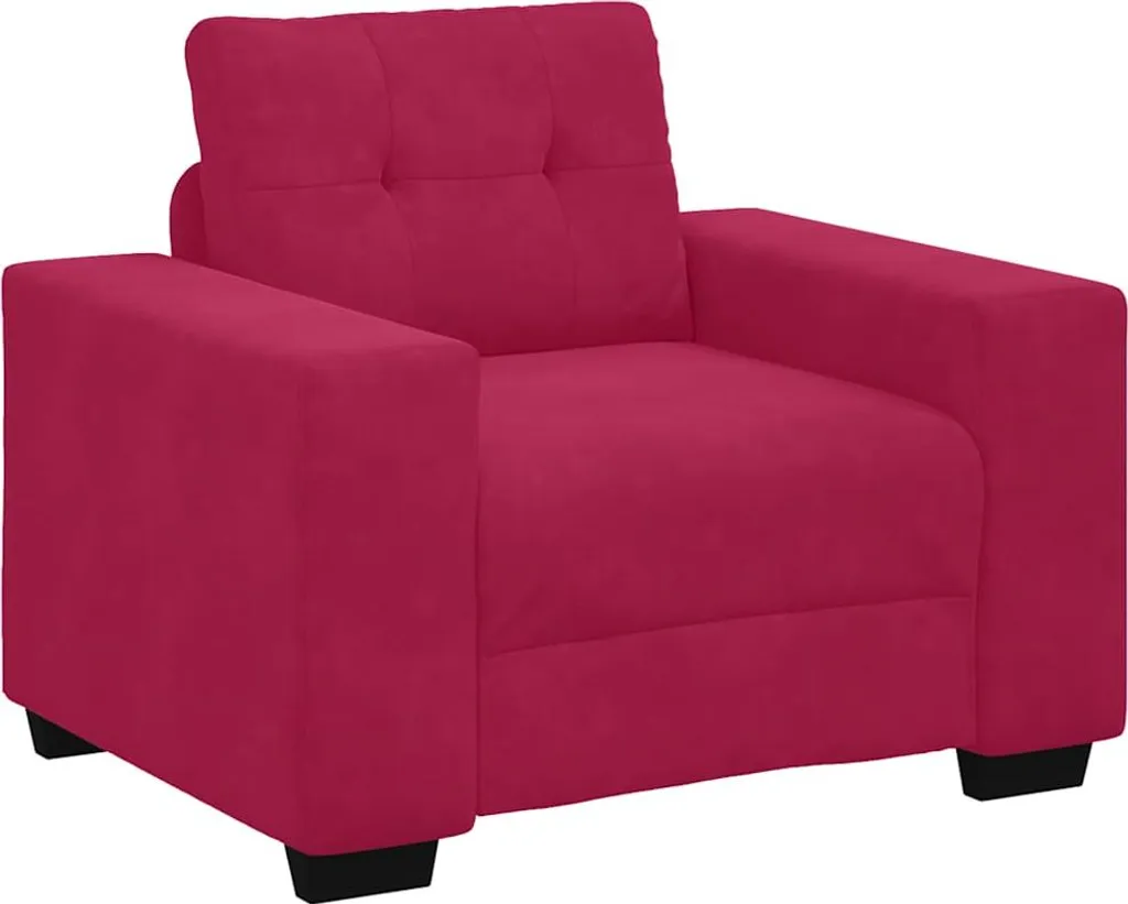 Poltrona Velluto Rosso Vino vidaXL 100x78x80 cm | Design Contemporaneo