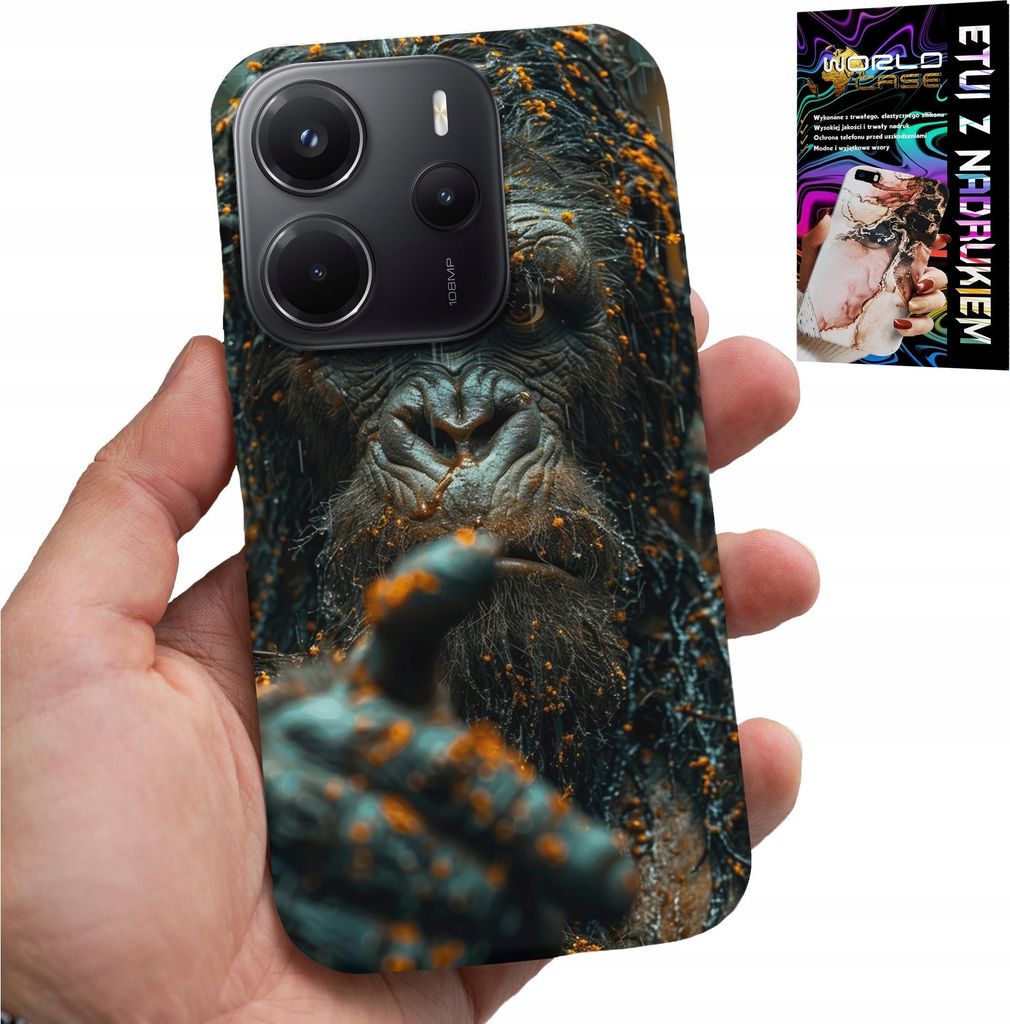 Gehäuse Für Xiaomi Note 14 4G - Affe, Affe, Gorilla, Tiere + Glas