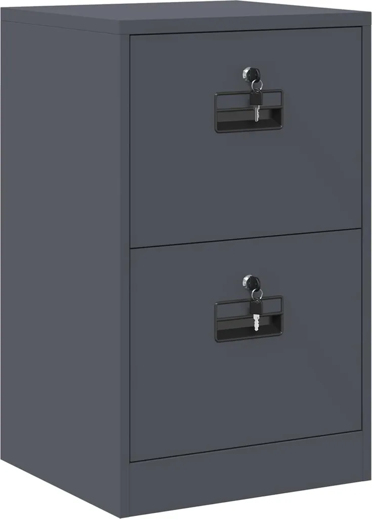 Mobile Ufficio Metallo Grigio Antracite 106,5cm - Salvaspazio vidaXL