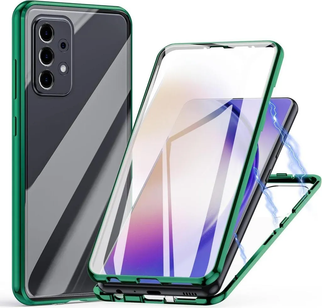 Cover Samsung Galaxy A53 5G Magnetica 360 Vetro Temperato Verde