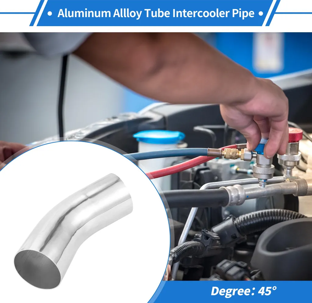 Tube coudé 45° en alu 102mm pour circuit d'admission auto