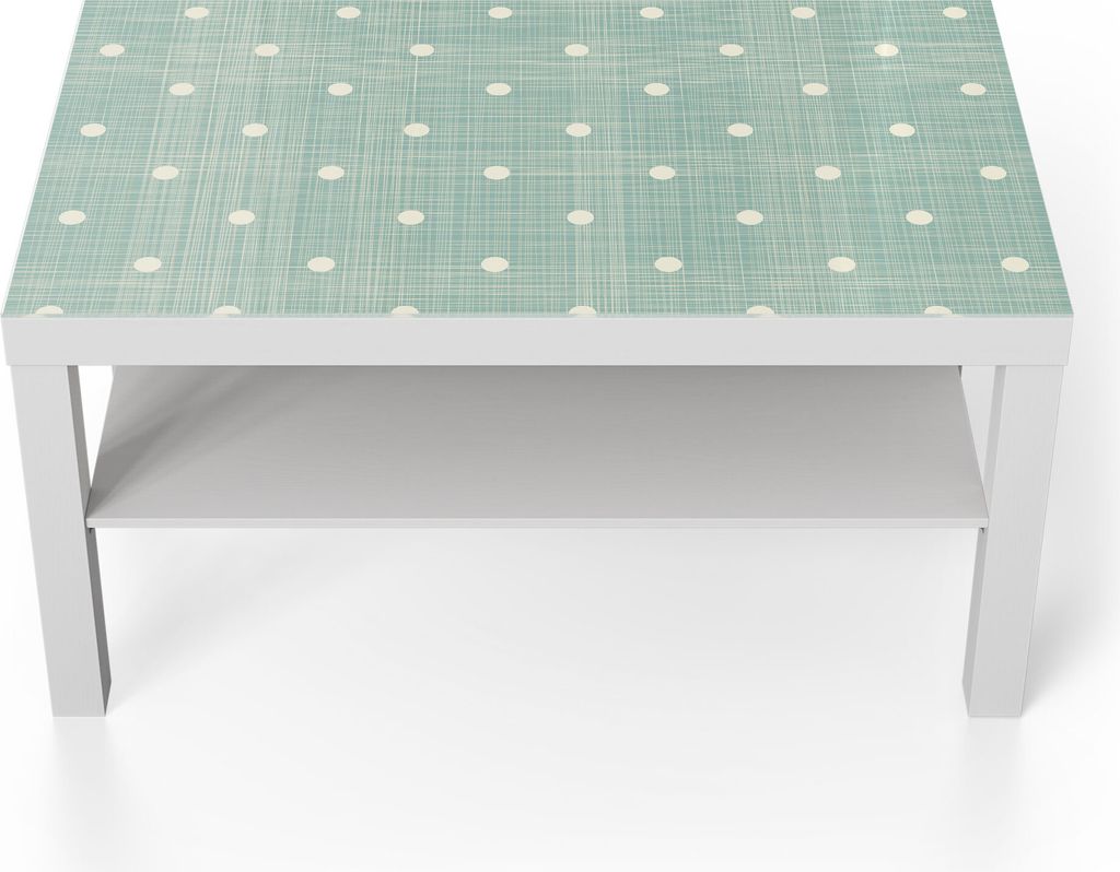 DEQORI Couchtisch 90x55 cm Weiß 'Serviettendesign' Glas Beistelltisch