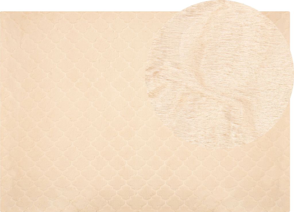 BELIANI Teppich Beige Kaninchen-Kunstfell 160 x 230 cm Produktbild 
