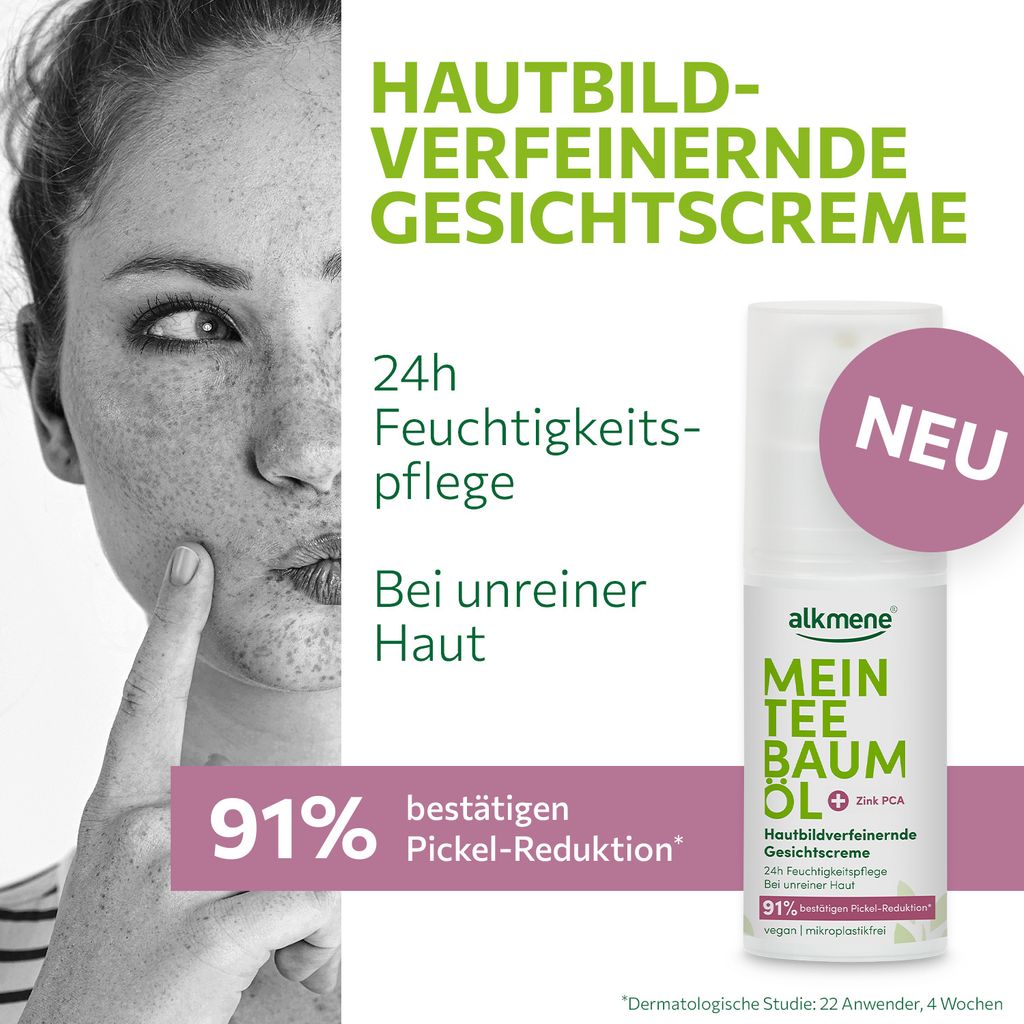 alkmene Mein Teebaumöl Gesichtscreme 6x 50 ml Pickel Produktbild 