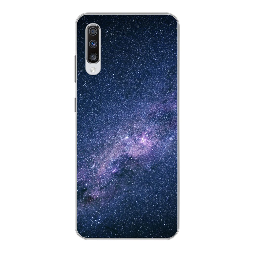 MuchoWow Handyhülle Schutzhülle Hülle für Samsung Galaxy A70 Galaxie - Sterne - Weltraum - Jungen - Mädchen - Kinder Silikon Softcase Handy ...