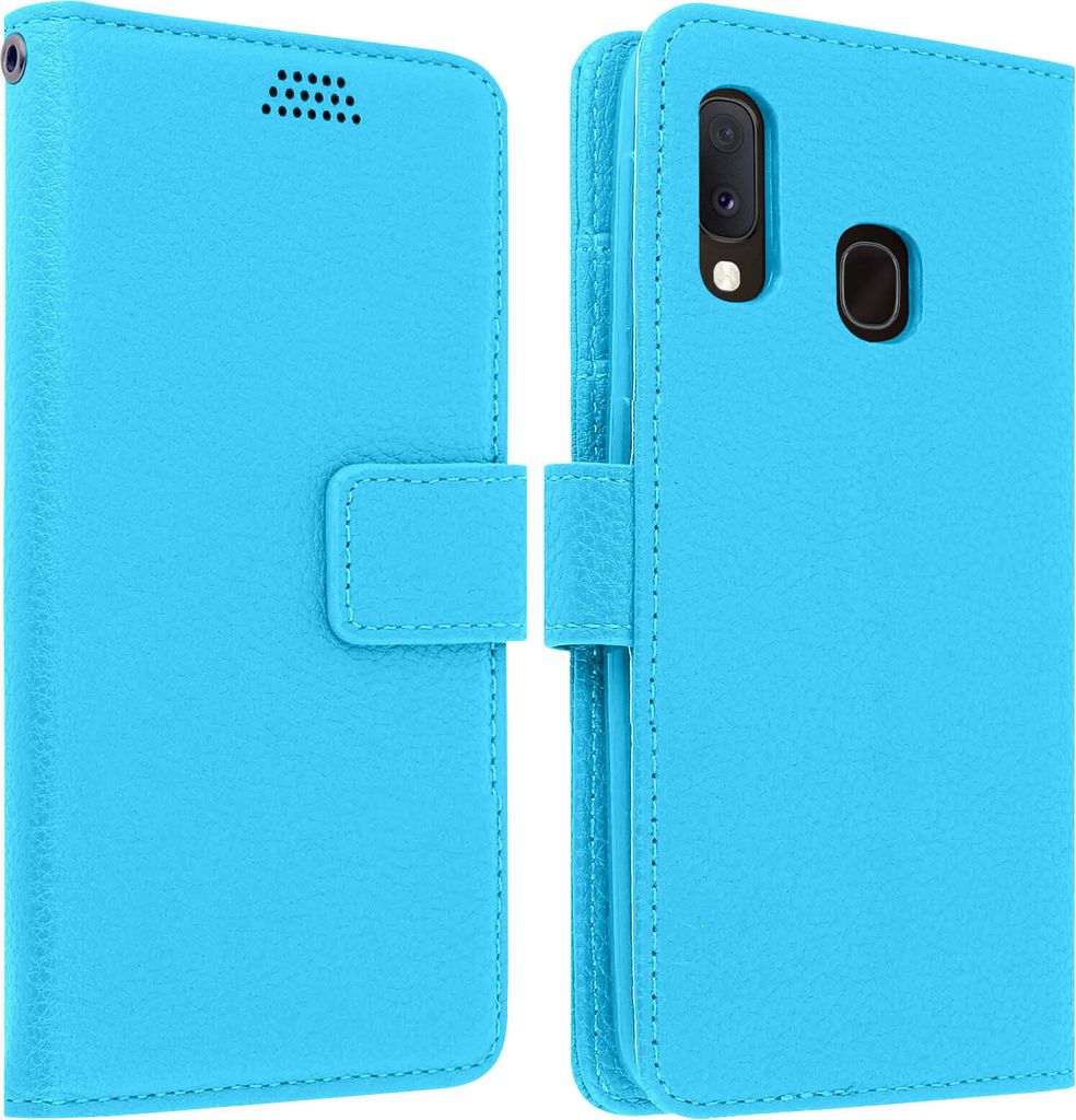 Samsung Galaxy A20e Flip-Cover mit Kartenfächern & Standfunktion – Blau