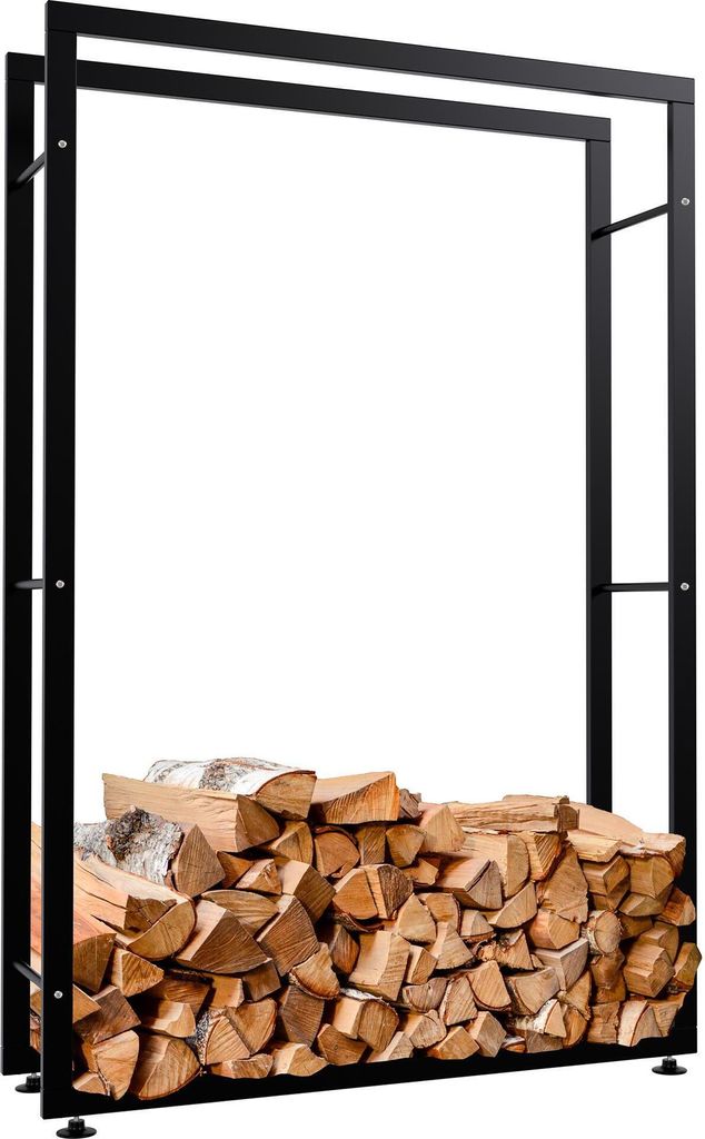 DELUKE Kaminholzregal innen Metall SATLO - für Feuerholz | Brennholzregal innen Kaminholzständer Kaminholzhalter Feuerholzregal Innen| Schwarz,...