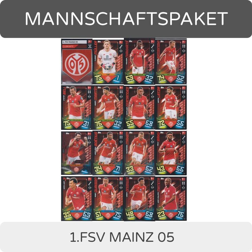 Topps Match Attax - 2019/20 - Mannschaftspaket - 1. FSV Mainz 05