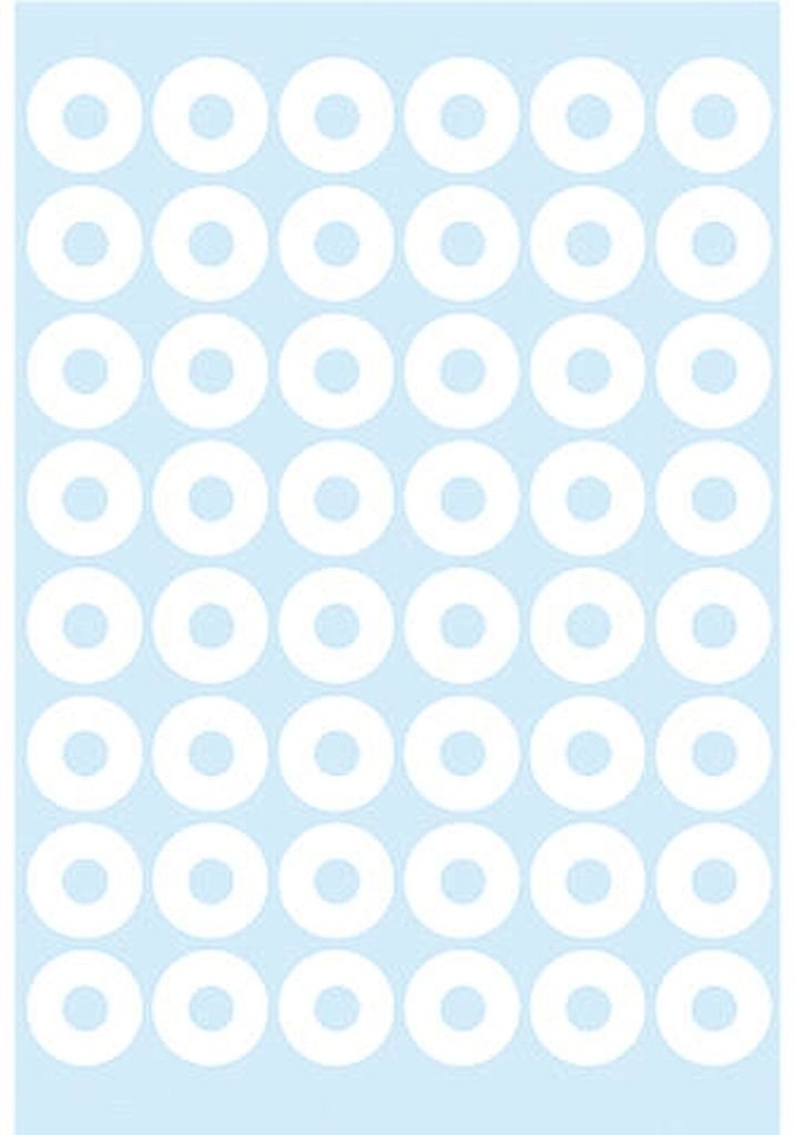 Anneaux de renfort 12 mm, autocollants, blancs, lot de 10 x Image du produit 