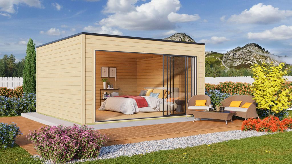 Fjordholz Gartenhaus Modell Q-BIC Alu 70 C