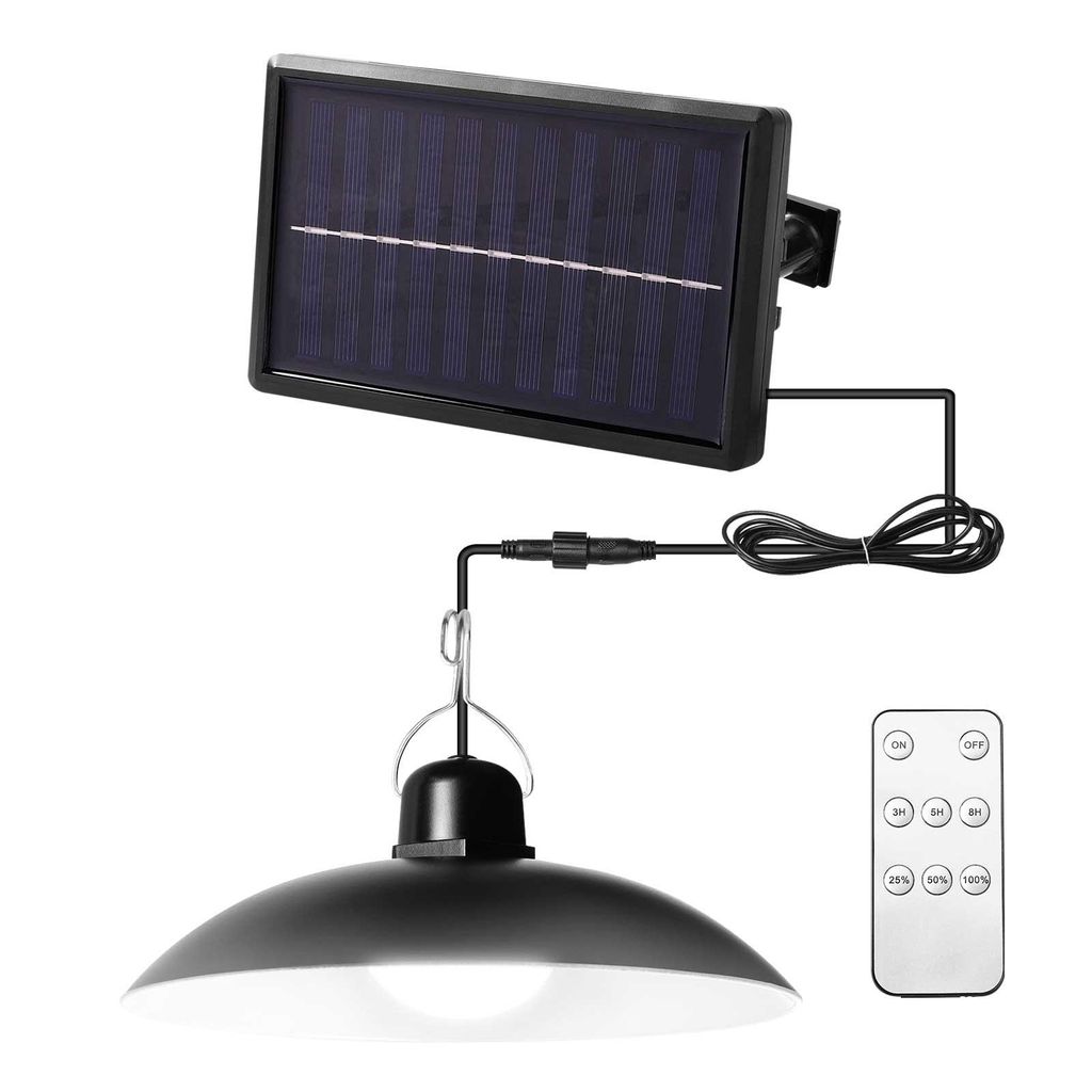 Außen Solarlampe Solarleuchte Pendelleuchte mit Fernbedienung LED Outdoor Hängelampe Garten mit 1 Lampen, Lichtfarbe: Weiß