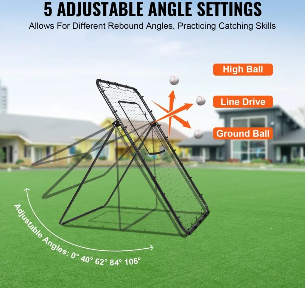 Filet de rebond baseball softball 1,2x1,8m pitchback pour entraînement