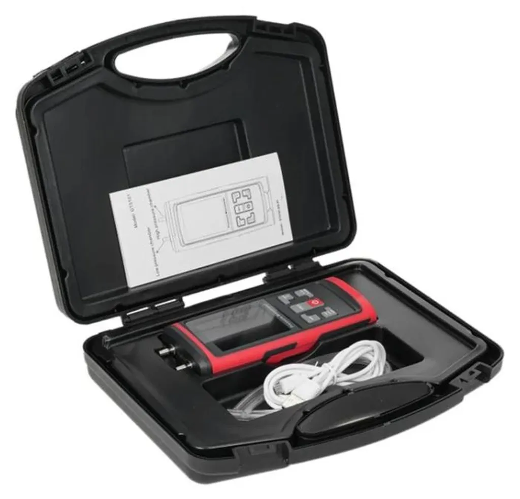 Manomètre USB rouge multi-unités pour mesure de pression différentielle