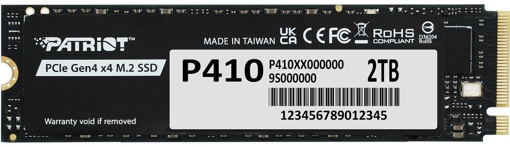 Patriot Memory P410, 2 TB, M.2, 5 Gbit/s Produktbild 