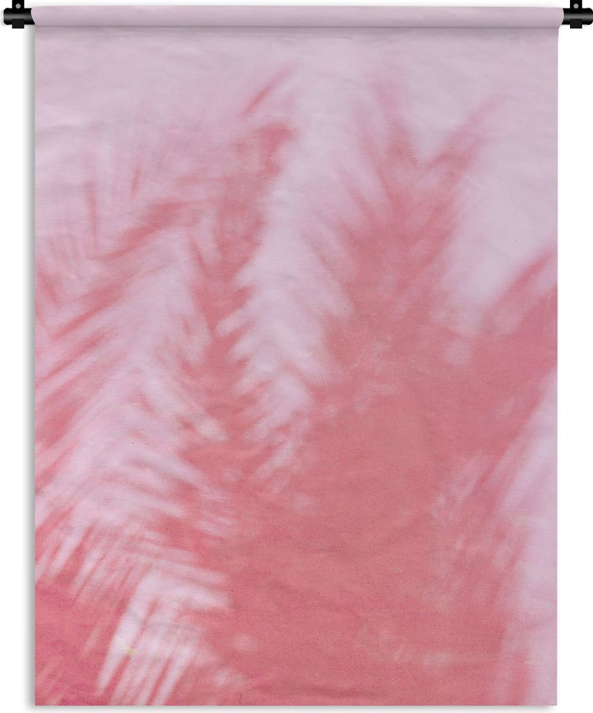 MuchoWow Wandteppich Wandbehang Pflanzen - Blätter - Rosa 120x160 cm Tapisserie Dekoration Wandtuch - Wohnzimmer - Moderne