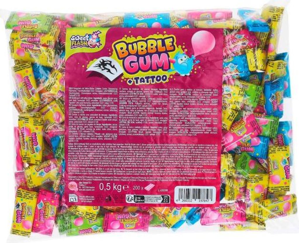 Sweet Flash Bubble Gum + Tattoo 200er Produktbild 
