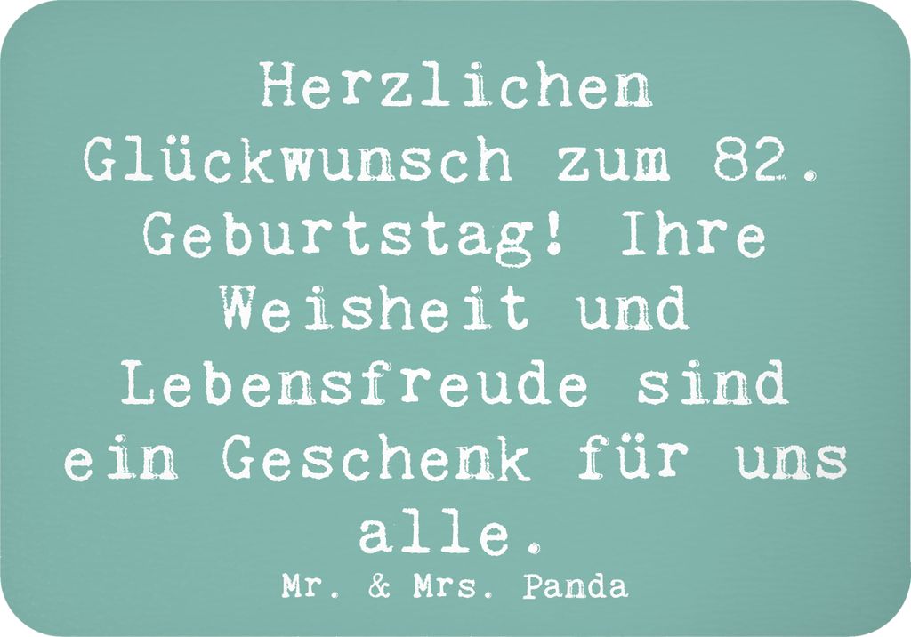 Mr. & Mrs. Panda Kühlschrankmagnet Spruch 82. Geburtstag - Meeresbrise - Geschenk, whiteboardmagnet, Happy Birthday, Geburtstagswünsche, Alles gu...